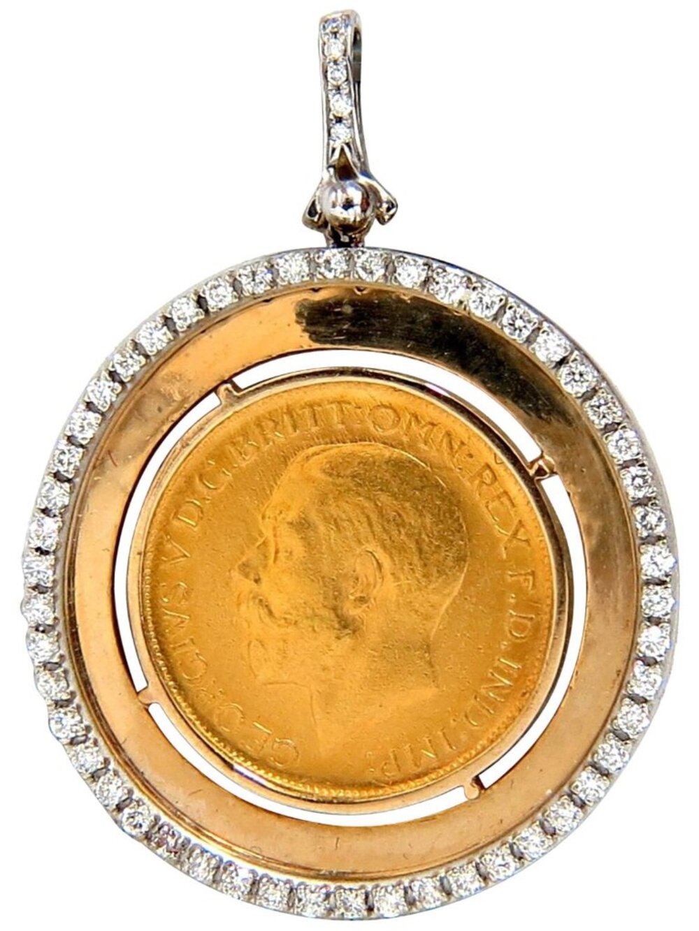 1911 British Georgivs V. D.G Britt OMN Rex FD IND IMP Pendant 22Kt 14Kt*